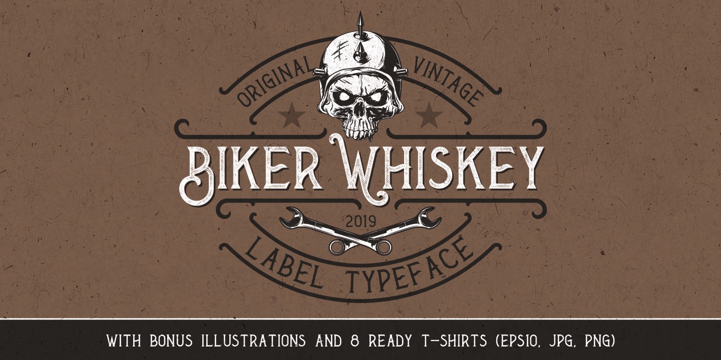 Beispiel einer Biker Whiskey-Schriftart